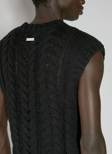 Han Kjøbenhavn Cable Knit Sweater Vest Black han0153006