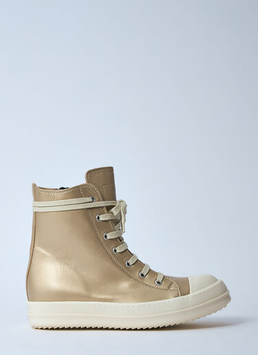 Rick Owens High-Top Leather Sneakers Gold ric0260010