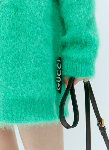Gucci Brushed Mohair Jumper Dress Green guc0254006