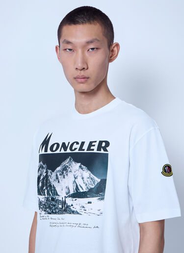LN-CC® - Moncler RE/ICONS: K2 Print Short Sleeve Cotton Jersey T-Shirt - White Moncler RE/ICONS K2 Print Short Sleeve Cotton Jersey T-Shirt White mon0166066