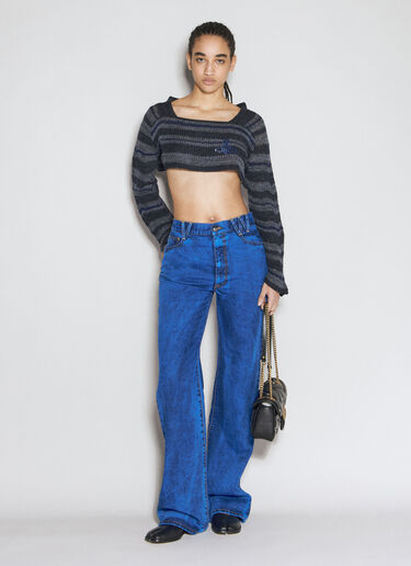 Vivienne Westwood Bedrock Cropped Knit Top Blue vvw0255033