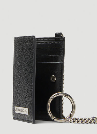 Balenciaga チェーン付きプレート縦型財布 ブラック bal0146007