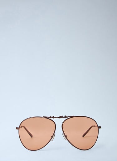 LN-CC® - Acne Studios: Metal Aviator Sunglasses - Brown Acne Studios Metal Aviator Sunglasses Brown acn0264061