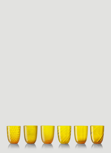 NasonMoretti Set of Six Idra Water Glass Yellow wps0644543