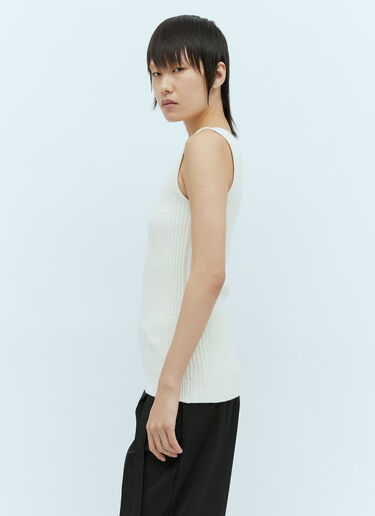 TOTEME Bouclé Knit Tank Top White tot0256018