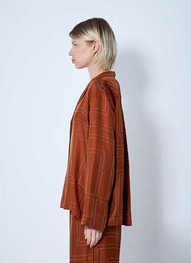 TOTEME Monogram Silk Shirt Orange tot0261020