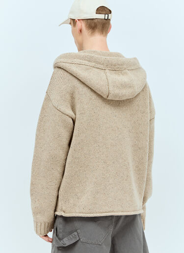 JW Anderson Anchor Zipped Hooded Cardigan Beige jwa0156008