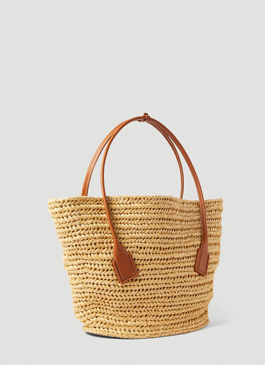 Bottega Veneta Arco Raffia Medium Tote Bag Cream bov0251042