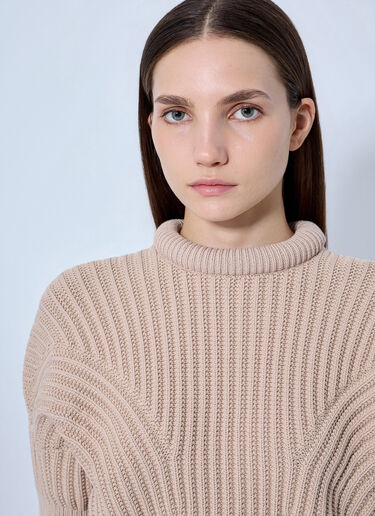 Sportmax Ribbed Knit Sweater Beige spx0265021