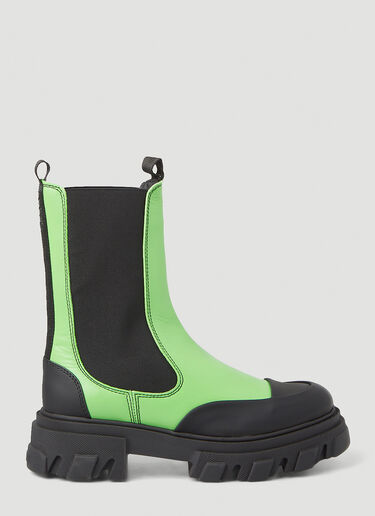 GANNI Mid-Calf Chelsea Boots Green gan0246091