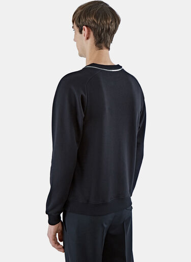 Saint Laurent Zipped Crew Neck Sweater Black sla0124019