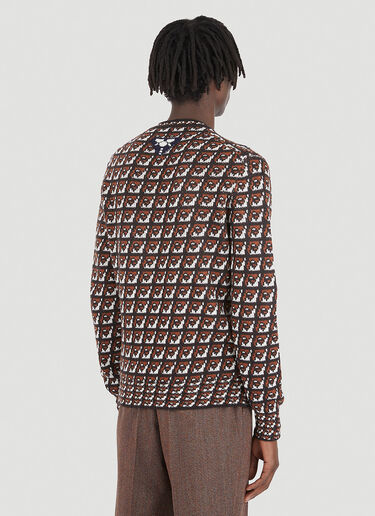 Prada Geometric Jacquard Sweater Brown pra0146003