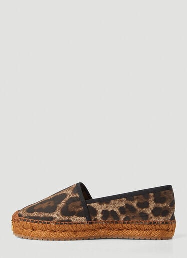 Dolce & Gabbana Leopard Print Espadrilles Brown dol0247001