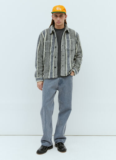 Stüssy ストライプシェルパテディシャツ  グレー sts0153006