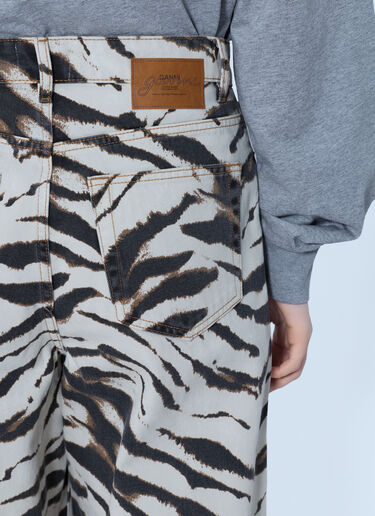 LN-CC® - GANNI: Print Denim Lari Jeans - Beige GANNI Print Denim Lari Jeans Beige gan0265013