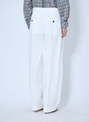LN-CC® - Toteme: Single Pleat Cotton Trousers - White Toteme Single Pleat Cotton Trousers White tot0265039