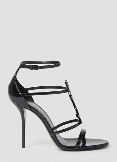 Saint Laurent Cassandra Logo Plaque Sandals Black sla0253048