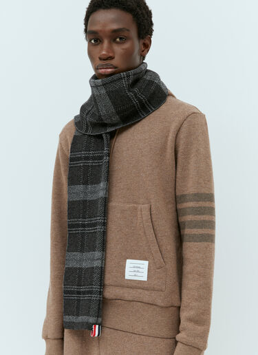 Thom Browne タータンジャカードスカーフ グレー thb0154014