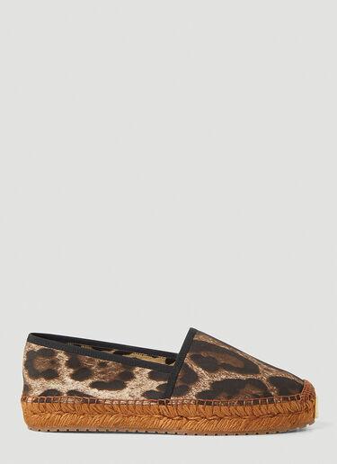 Dolce & Gabbana Leopard Print Espadrilles Brown dol0247001