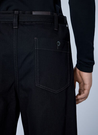 LN-CC® - Lemaire: Maxi Workwear Pants - Black Lemaire Maxi Workwear Pants Black lem0166010