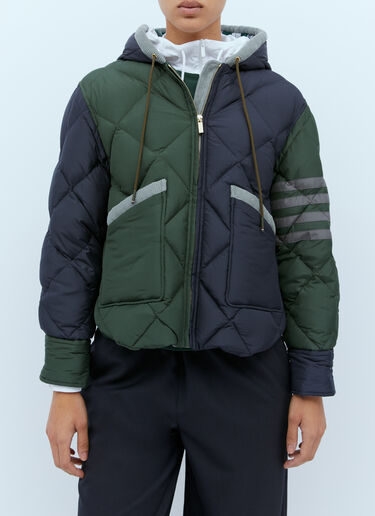 Thom Browne 패치 포켓 다운 재킷 다크 그린 thb0254001