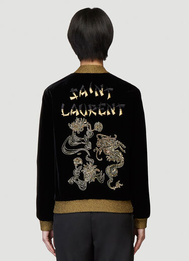 Saint Laurent Embroidered Teddy Jacket Black sla0238001