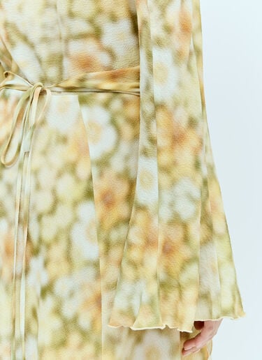 Acne Studios Wrap Print Dress Green acn0256008