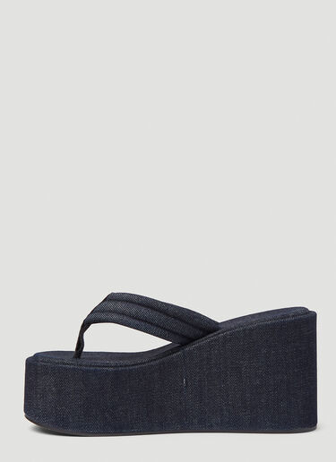 Coperni Denim Wedge Flip Flop Platforms Blue cpn0253017