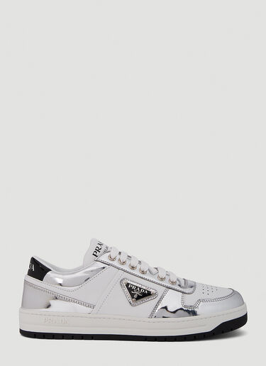 Prada Mirrored Downtown Sneakers Silver pra0251016