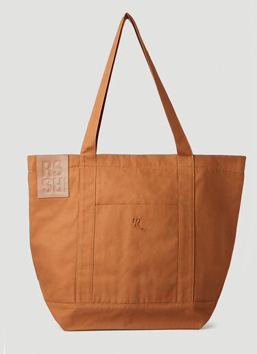 Raf Simons Logo Plaque Tote Bag Brown raf0250019