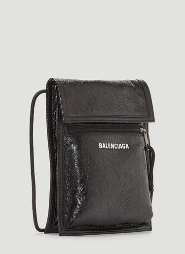 Balenciaga Explorer Pouch Leather Crossbody Bag Black bal0143066