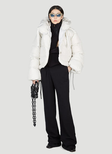 Lace Up Puffer Jacket Ottolinger Lace Up Puffer Jacket White ott0253009