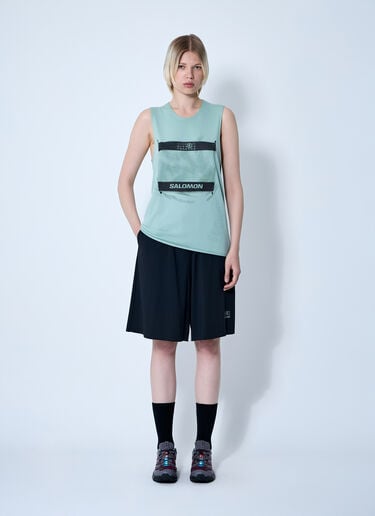 MM6 Maison Margiela x Salomon 徽标图案短裤  黑色 mms0261008