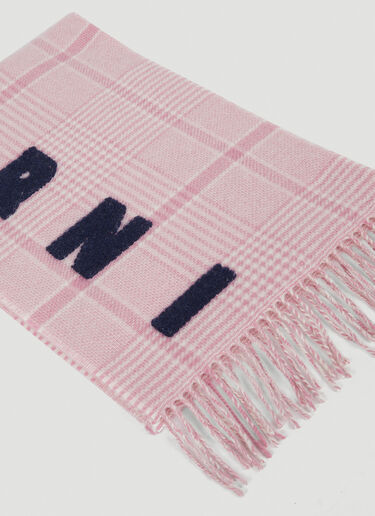 Marni Checked Wool Scarf Pink mni0255040