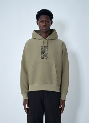 Stüssy Logo Motif Hooded Sweatshirt Olive sts0162025