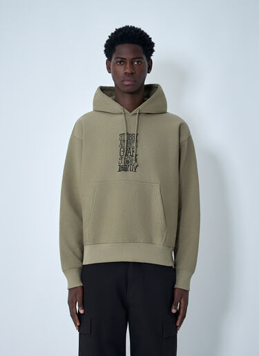Stüssy Logo Motif Hooded Sweatshirt Olive sts0162025