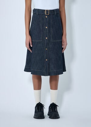 Moncler Button-Front Denim Midi Skirt Blue mon0264018