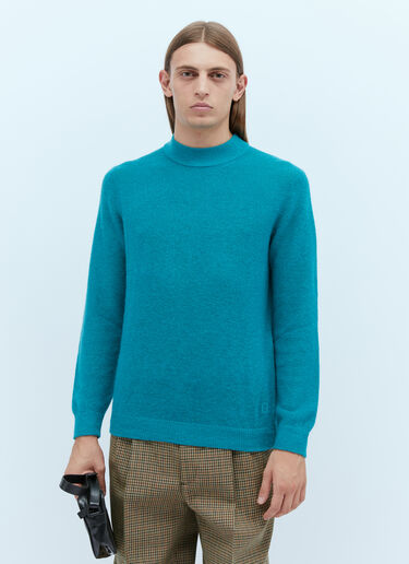 Gucci Logo Embroidery Knit Sweater Blue guc0153034