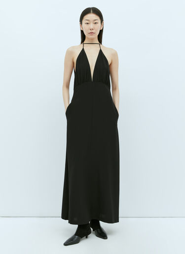 TOTEME Double-Halter Silk Dress Black tot0256011