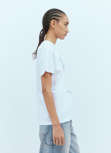 GANNI Flower Print T-Shirt White gan0254015