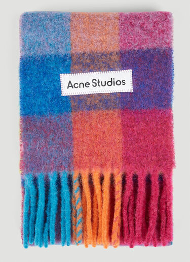 Acne Studios Logo Patch Check Scarf Multicolour acn0250093