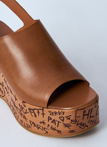 Chloé Maxime Wedge Sandals Brown chl0260018