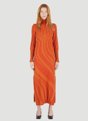 PAULA CANOVAS DEL VAS Swirl Knit Dress Orange pcd0246005
