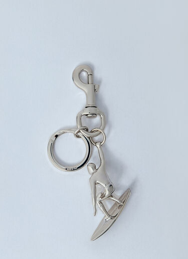 Gucci Engraved Surfer Keyring Charm Silver guc0160017