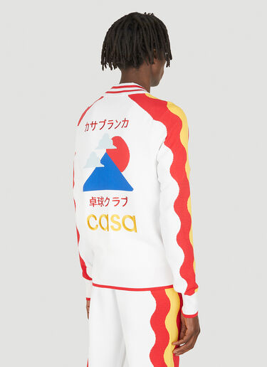Casablanca Knit Wave Track Jacket White cbl0147008
