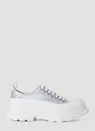 Alexander McQueen Glitter Tread Slick Sneakers Silver amq0252011