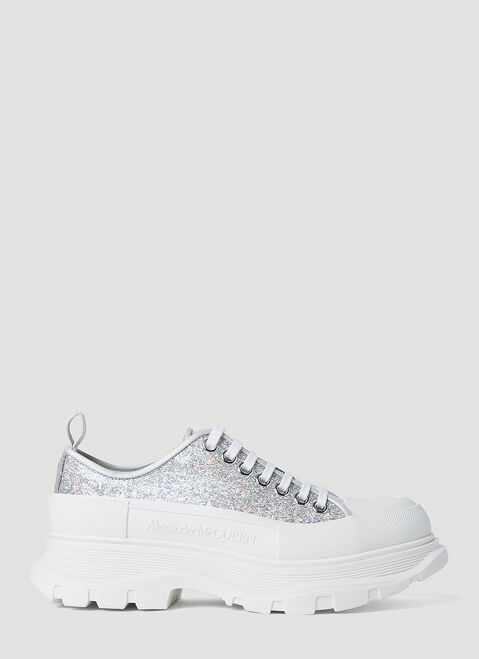 Alexander McQueen 글리터 트레드 슬릭 스니커즈 White amq0252002