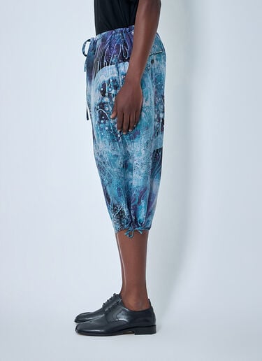 Yohji Yamamoto Drawstring Cropped Shorts Blue yoy0164014