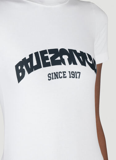 Balenciaga 修身徽标印花T恤 白 bal0254018