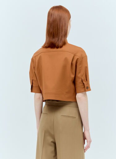 Max Mara 면 캔버스 크롭 재킷  브라운 max0256008